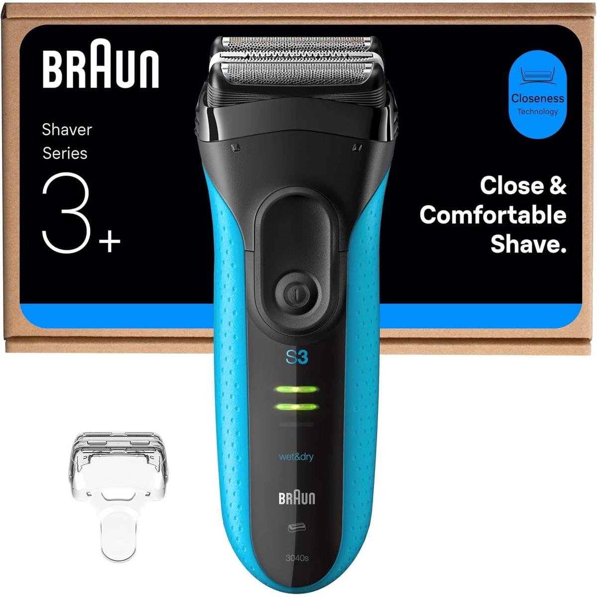Braun Men's Series 3 ProSkin 3040s Wet & Dry Electric Shaver with Protection Cap - Blue - Healthxpress.ie