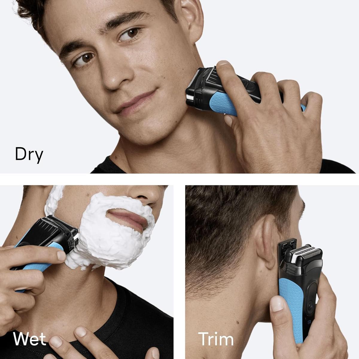 Braun Men's Series 3 ProSkin 3040s Wet & Dry Electric Shaver with Protection Cap - Blue - Healthxpress.ie
