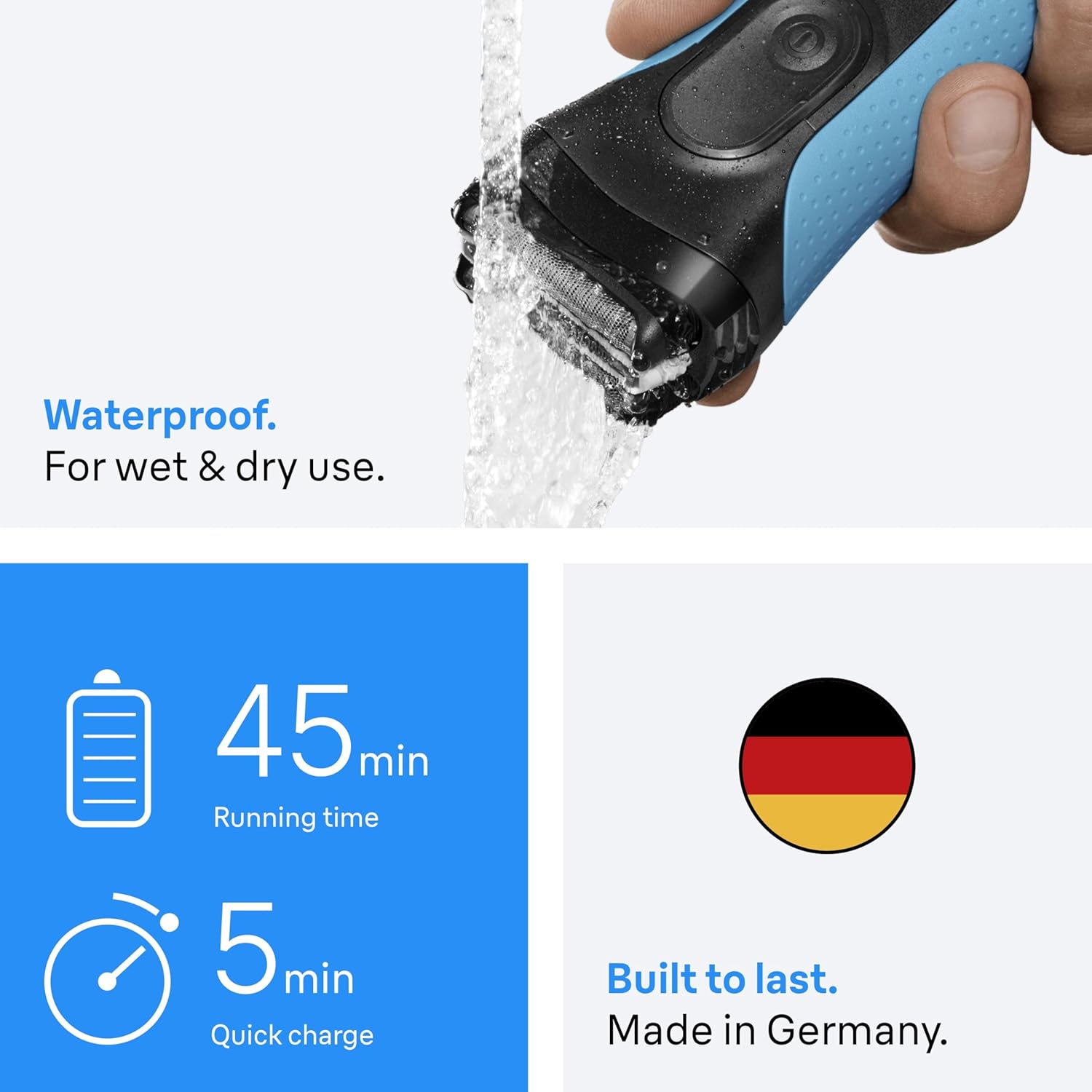 Braun Men's Series 3 ProSkin 3040s Wet & Dry Electric Shaver with Protection Cap - Blue