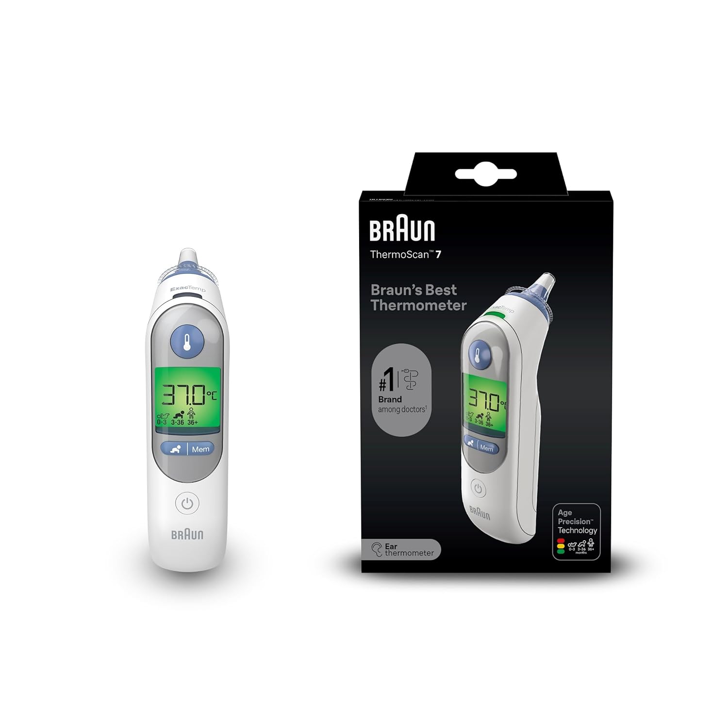 Braun Thermoscan 7 IRT6520 Digital Ear Thermometer with 21 disposable probe covers
