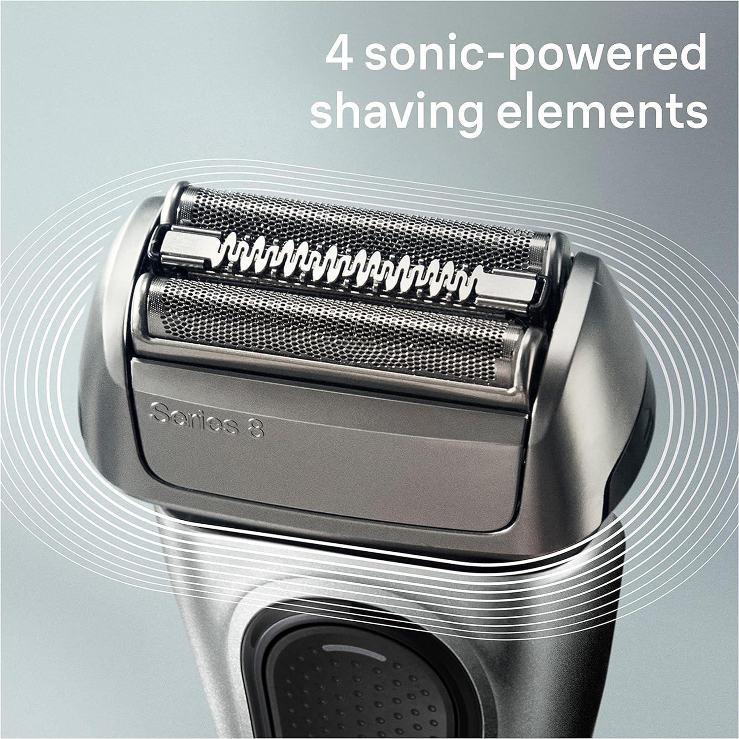 Braun Series 8 Electric Shaver for Men, 4+1 Wet & Dry Electric Razor 8567cc, Silver