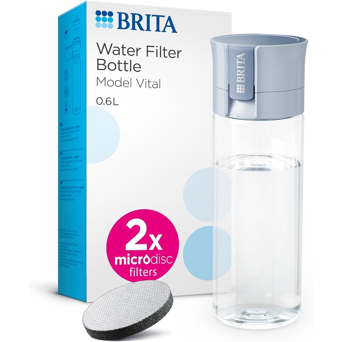 BRITA Water Filter Bottle - Light Blue - 600ml - portable water filtration bottle - Healthxpress.ie