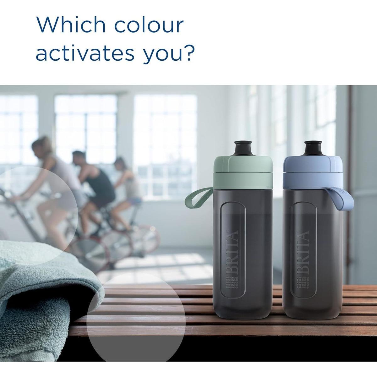 BRITA Sports Water Filter Bottle Model Active Dark Green 600ml - squeezable BPA-free on-the-go bottle - Healthxpress.ie