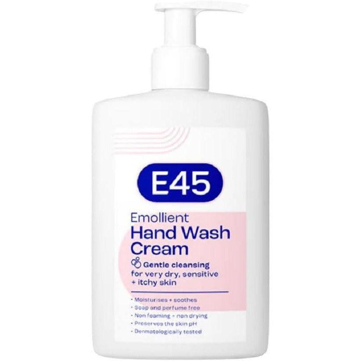 E45 Hand and Body Wash Cream 250ml - Dermatological Soap Free Emollient Wash Cream - Healthxpress.ie
