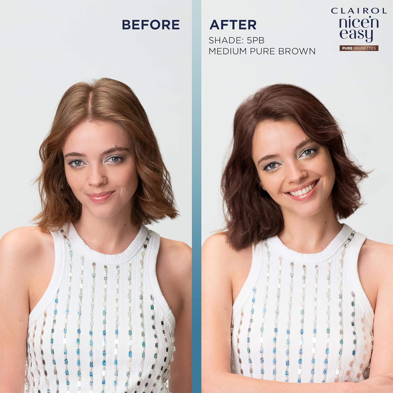 Clairol Nice n’ Easy Pure Brunettes Hair Colour 6.5PB Lightest Latte Brown , Permanent Hair Dye