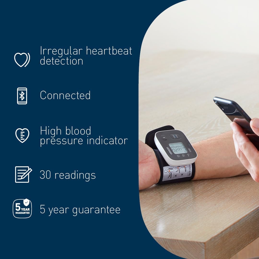 OMRON RS3 Intelli IT Wrist Blood Pressure Monitor - Wrist BP Monitor with BP Cuff and 30 Readings
