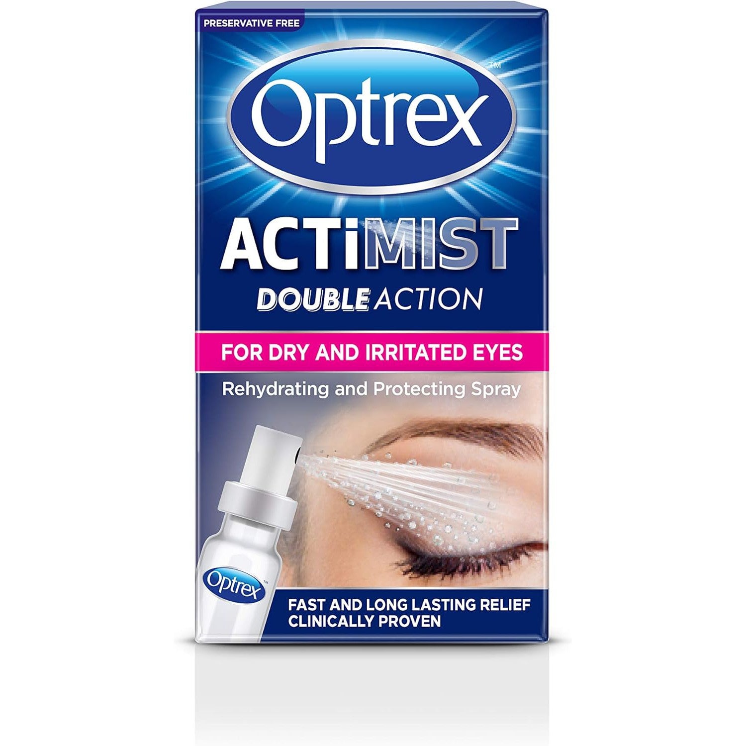Optrex ActiMist Double Action Spray Dry Irritated Eyes 10ml