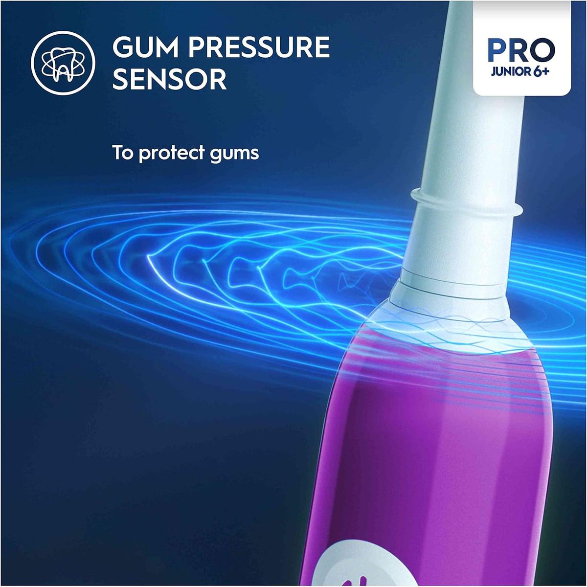 Oral-B Pro Junior Kids Electric Toothbrush, Sensitive Mode, For Ages 6+, Purple - Healthxpress.ie