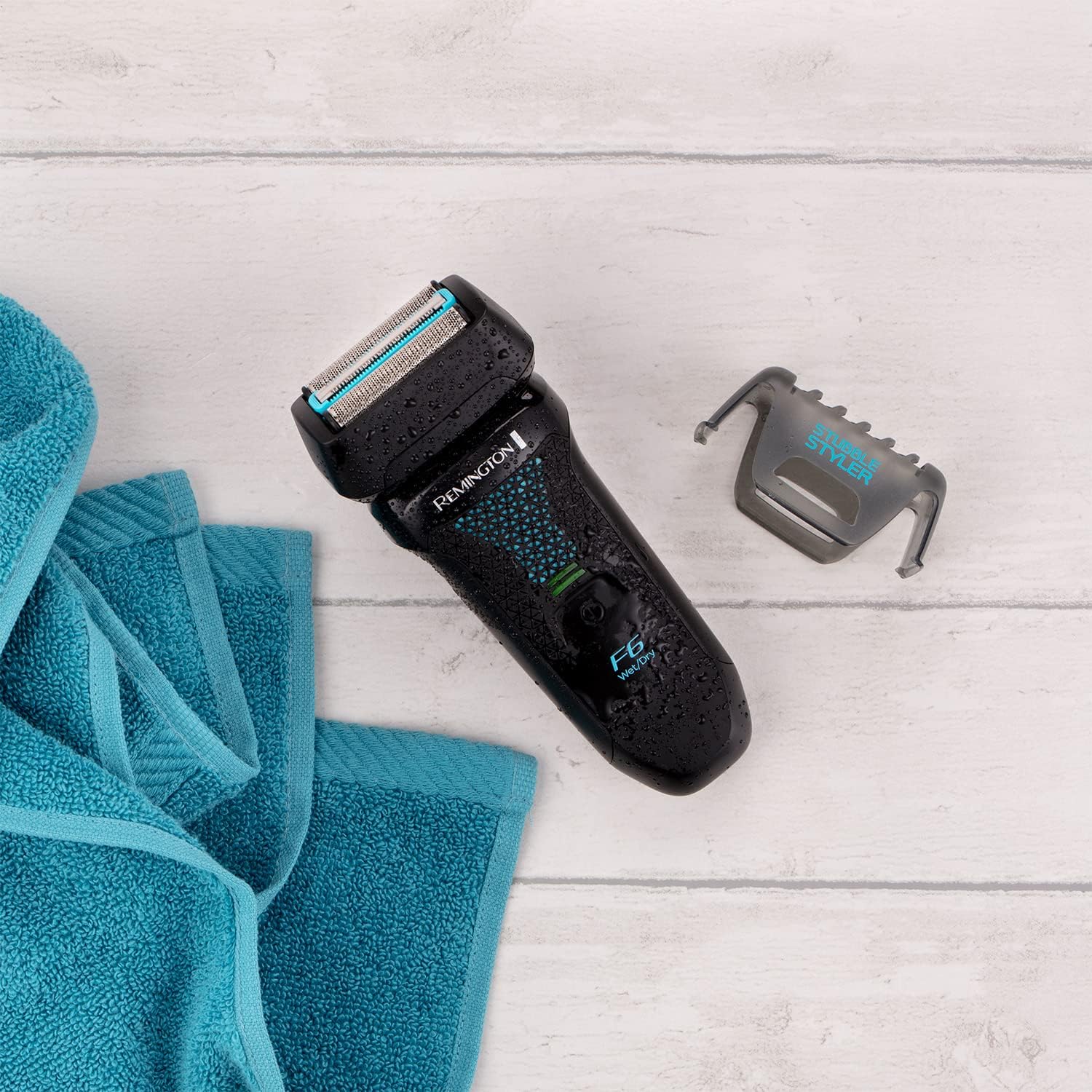 Remington F6 Style Series Aqua Electric Shaver for Men - 100% Waterproof Cordless Foil Razor with USB Charging and Pop-Up Trimmer; F6000, Black