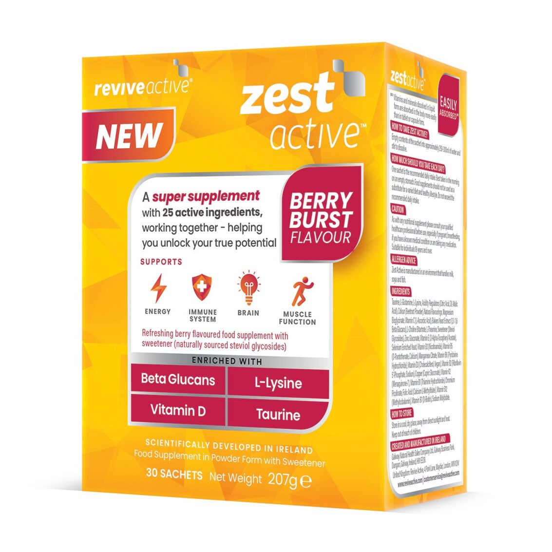 Revive Active Super Supplement Zest Active Berry Burst Flavour 30 day pack