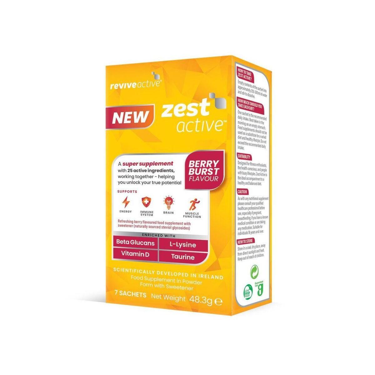 Revive Active Super Supplement Zest Active Berry Burst Flavour 7 day pack - Healthxpress.ie