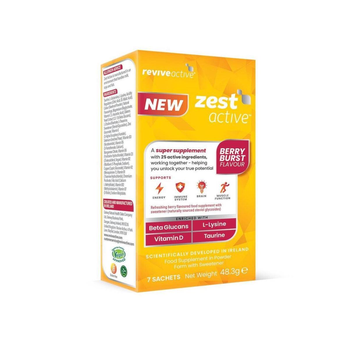 Revive Active Super Supplement Zest Active Berry Burst Flavour 7 day pack - Healthxpress.ie