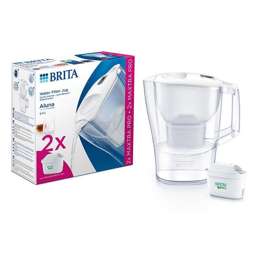 Brita Aluna MAXTRA Pro Jug and Filter - Includes 2 Cartridges - 2.4L, White - Healthxpress.ie
