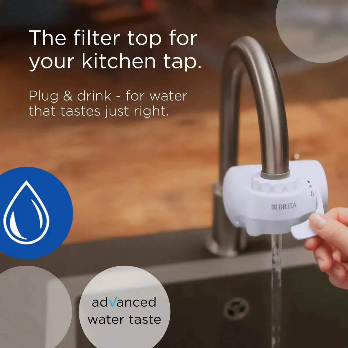 Brita On Tap V Water Filtration System - delivers better-tasting water with a simple one-click installation - Healthxpress.ie