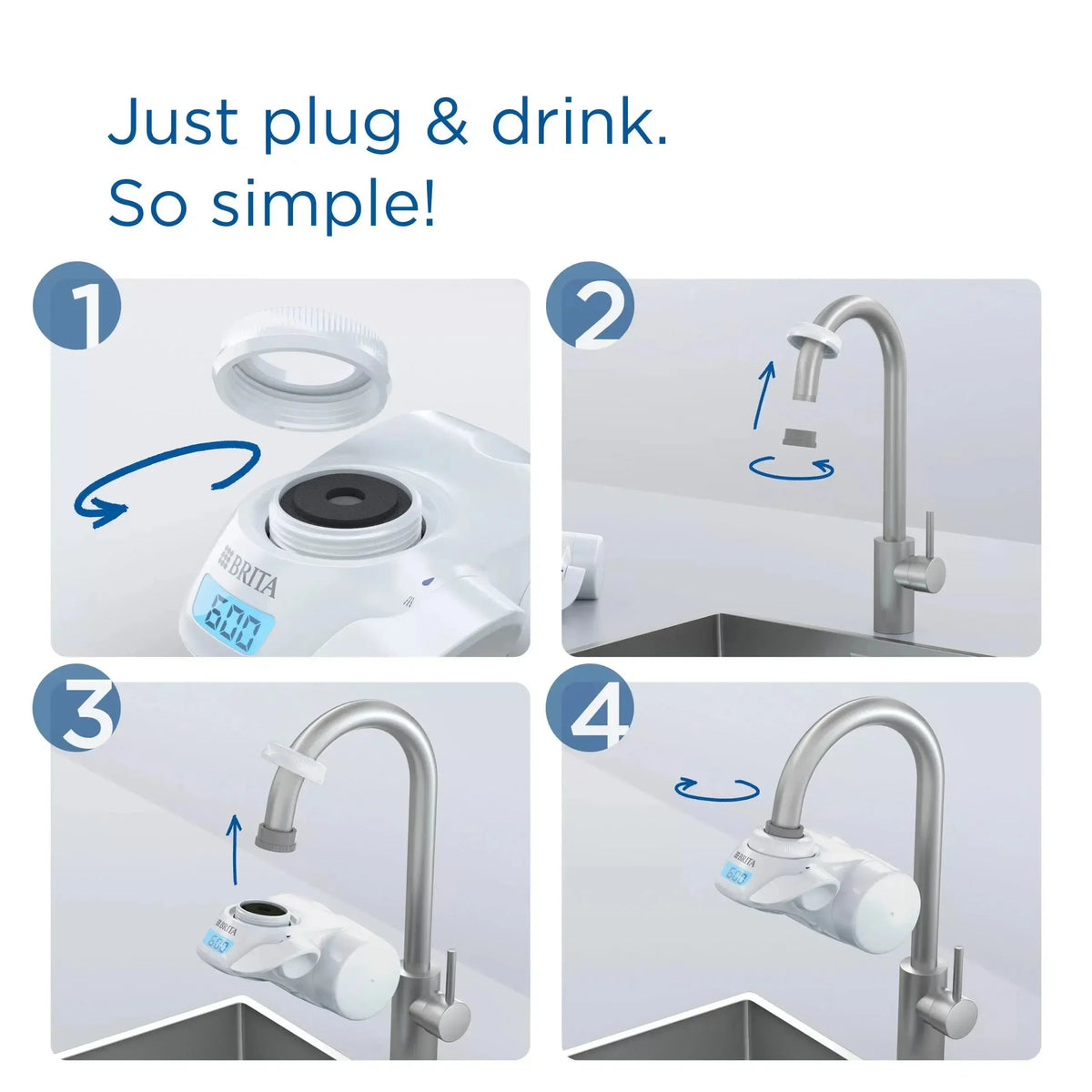 Brita On Tap Pro V-MF Water Filtration System - delivers better-tasting water with a simple one-click installation - Healthxpress.ie