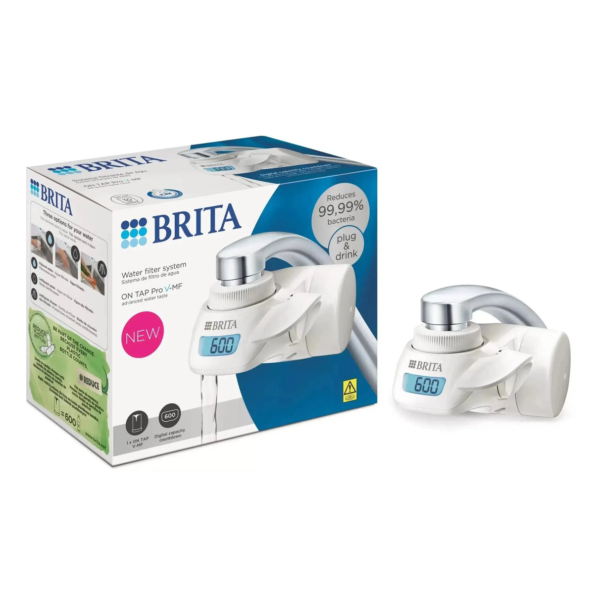 Brita On Tap Pro V-MF Water Filtration System - delivers better-tasting water with a simple one-click installation - Healthxpress.ie