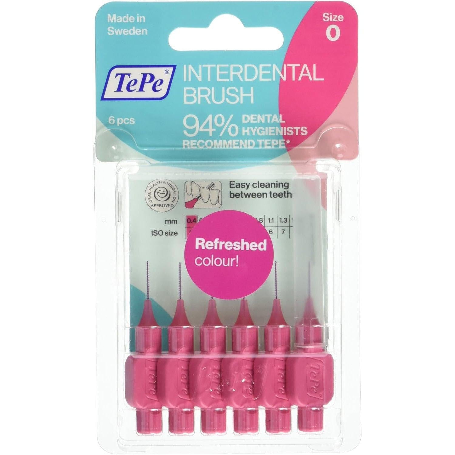 TePe Interdental Brush Pink 0.4mm Pack of 6