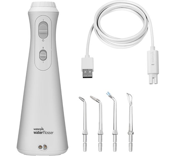 Waterpik Cordless Water Flosser - USB Rechargeable Battery, White WP-490