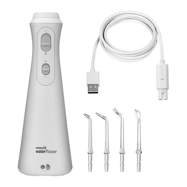 Waterpik Cordless Water Flosser - USB Rechargeable Battery, White WP-490 - Healthxpress.ie