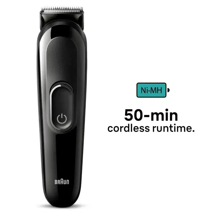 Braun 6-in-1 Style Kit Series 3 MGK3410 Beard & Hair Styling . With 50min Runtime, Black