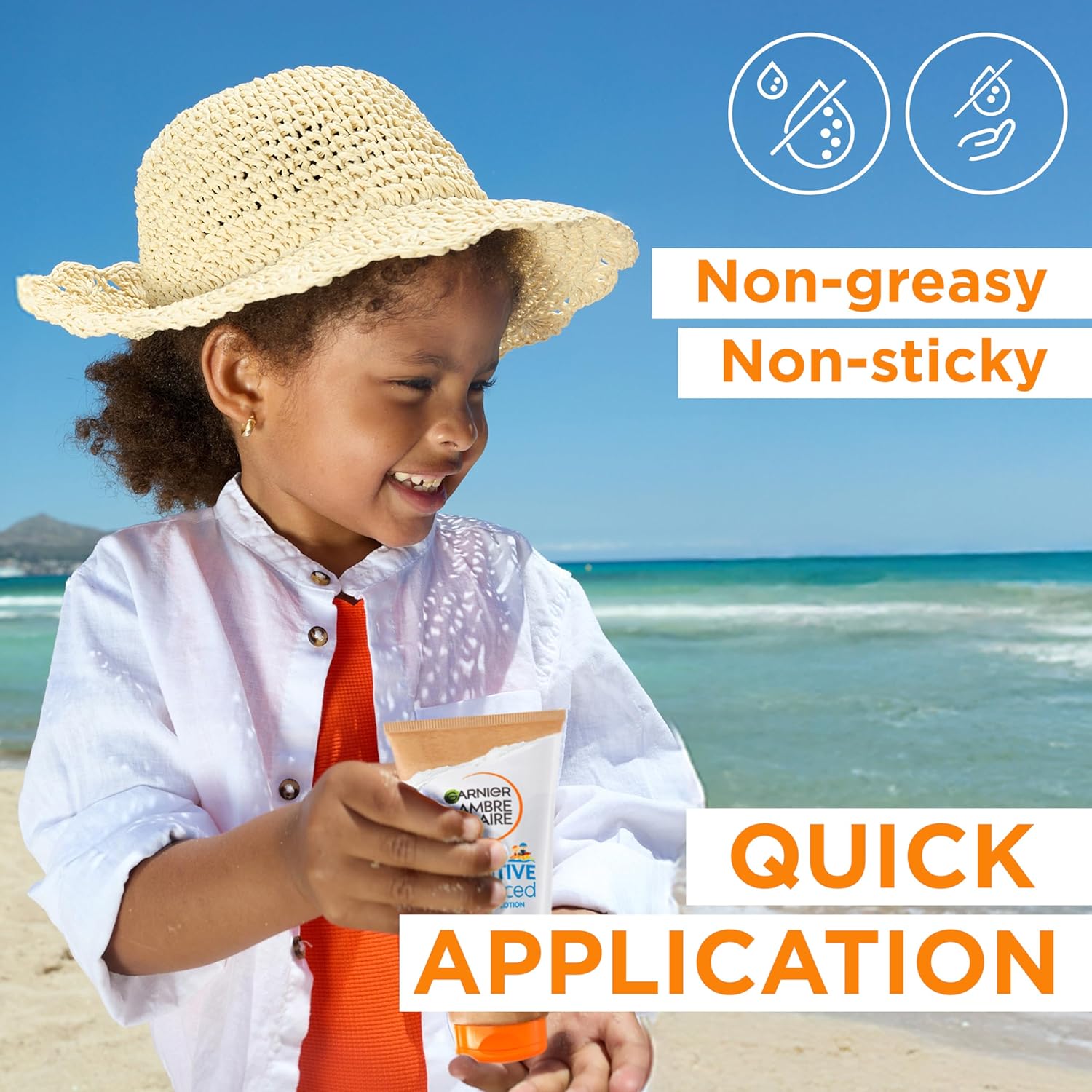 Garnier Ambre Solaire SPF 50+ Kids Anti-Sand Mist, Children's Sun Protection Spray 150ml