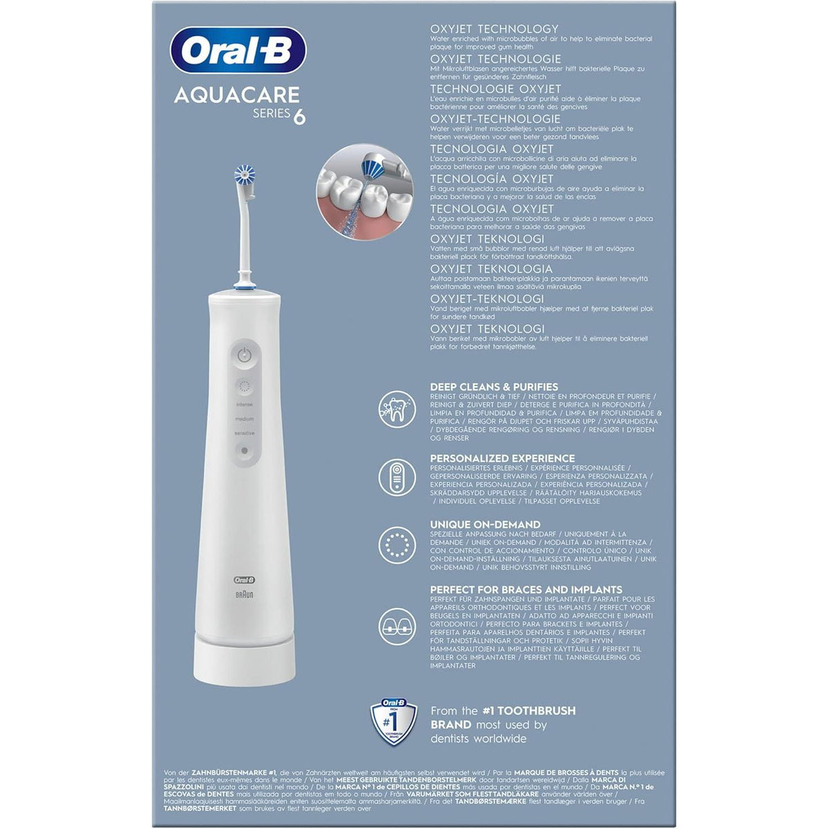 Oral-B Aquacare Pro-Expert Cordless Dental Irrigator with Oxyjet Technology - White