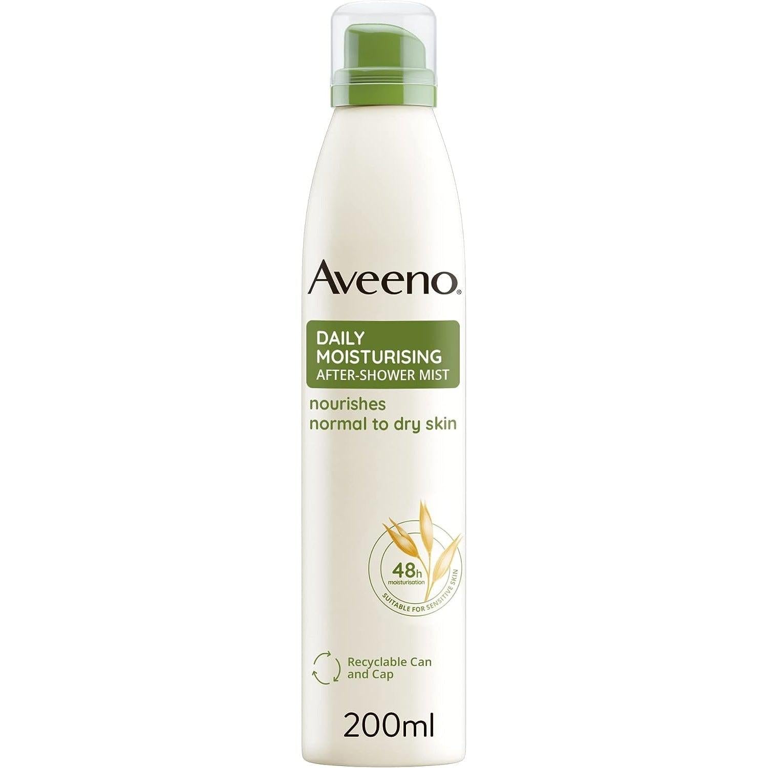 Aveeno Daily Moisturising After-Shower Mist, Formulated with Oats, Suitable For Sensitive Skin,200ml