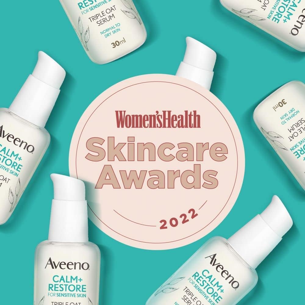 Aveeno Face Calm+Restore Triple Oat Serum, 24-Hour Moisturisation For Sensitive Skin 30ml