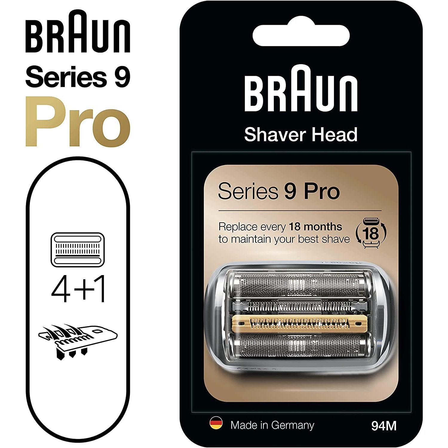 Braun 94M Replacement Shaver Head Cassette Silver Compatible with Series 9 Pro and Series 9 Razors - Healthxpress.ie