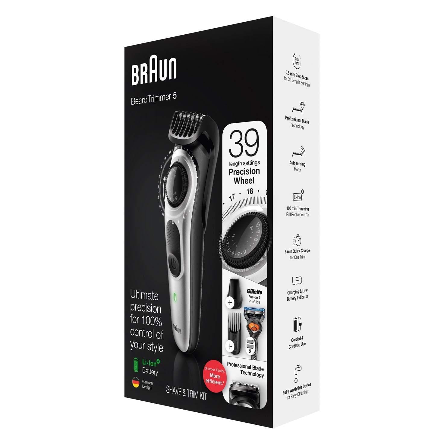 Braun BT5260 Men's Beard Trimmer w/ Gillette ProGlide Razor and 3 Attachments
