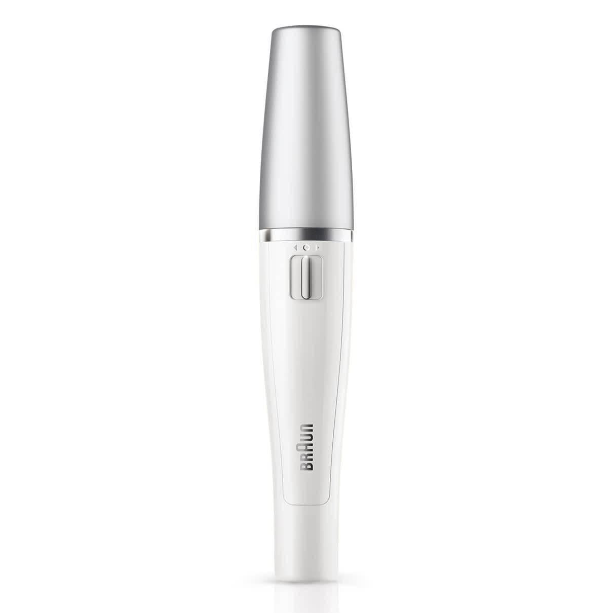 Braun Face 810 Facial Epilator, Hair Removal and Facial Cleansing, with Additional Brush and Battery, White