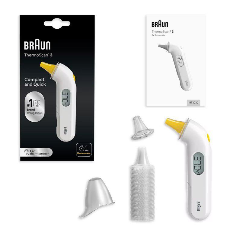 Braun IRT3030 ThermoScan 3 Infrared Ear Thermometer - Healthxpress.ie