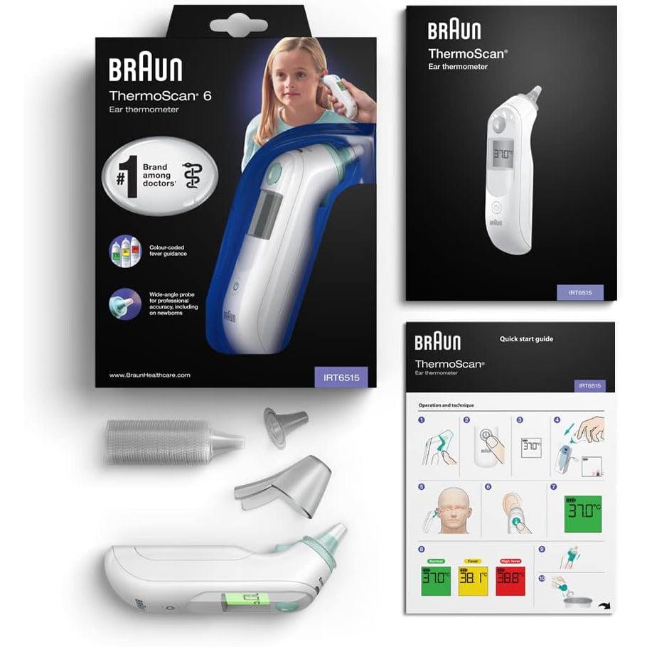 Braun IRT6515 Thermoscan 6 Thermometer w/ Lens Filters - Patented Pre-Warmed Tip