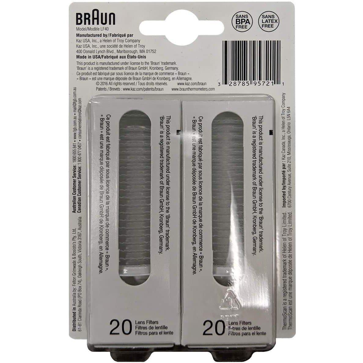 Braun LF40 ThermoScan Lens Filter Refills for Ear Thermometers-Pack of 40