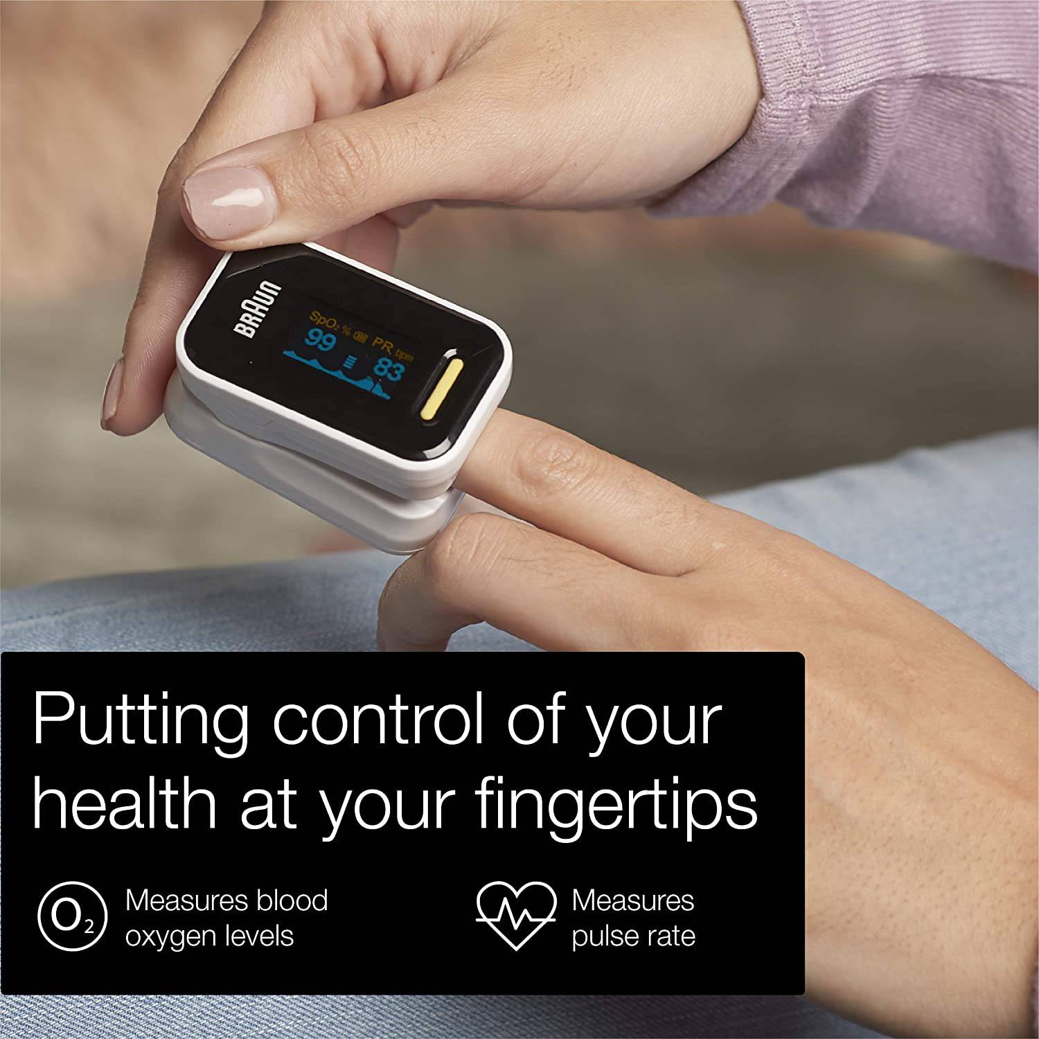 Braun Pulse Oximeter for Adults and Children 12+, with Clinically Validated Accuracy