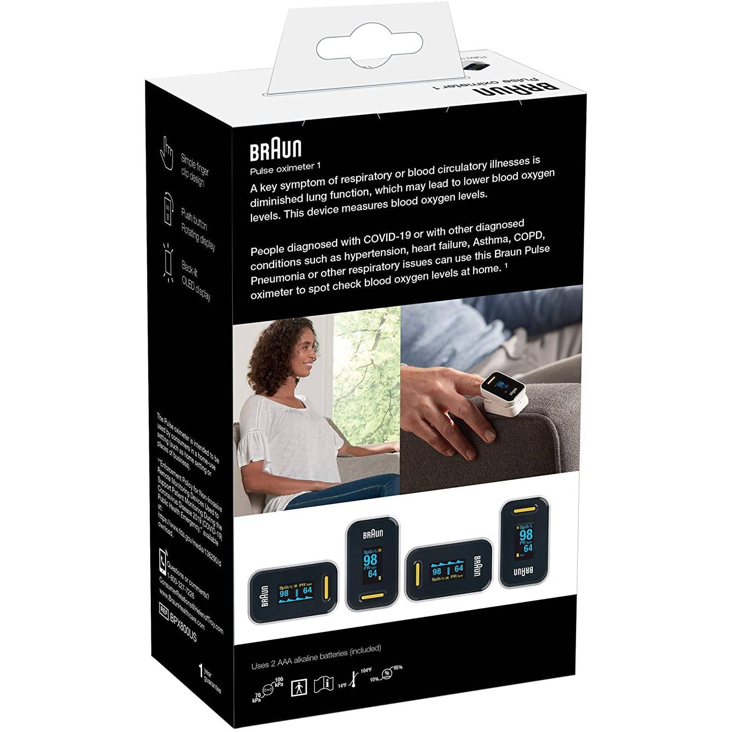 Braun Pulse Oximeter for Adults and Children 12+, with Clinically Validated Accuracy