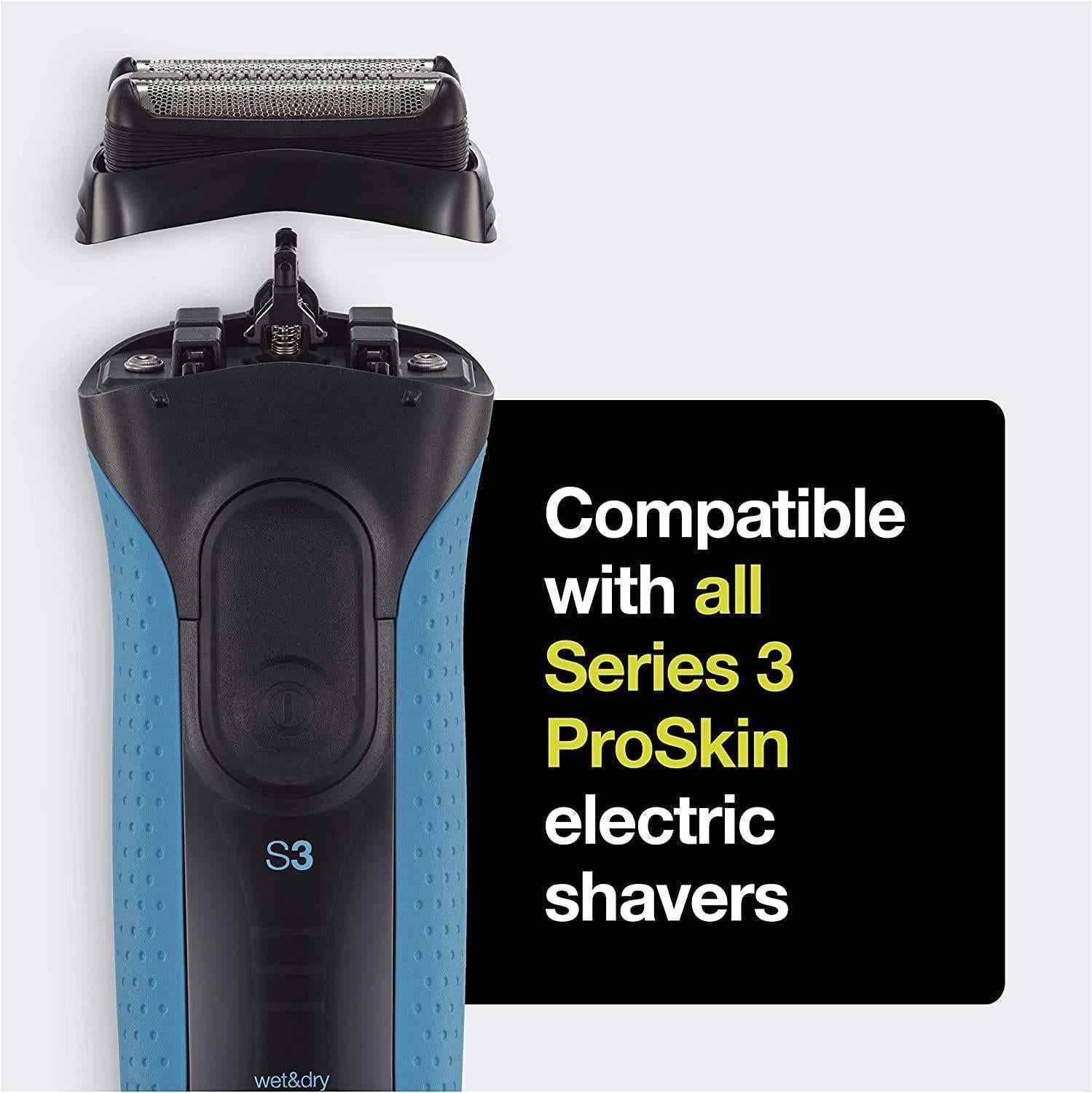 Braun Series 3 32B Electric Shaver Head Replacement - Black - Compatible with Series 3 Shavers ProSkin - Made In Germany