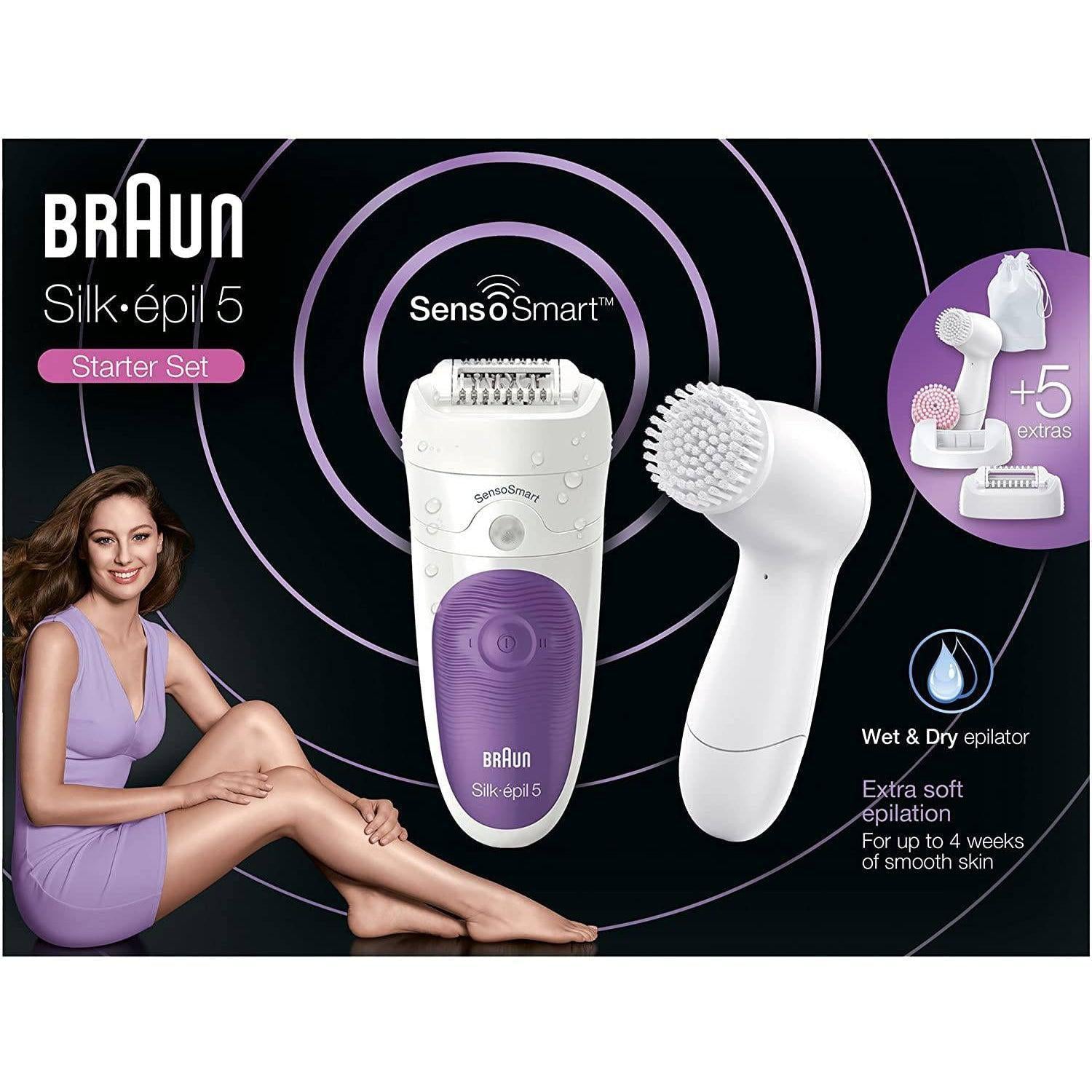 Braun Women's Silk-Epil 5 SensoSmart 5/870 Wet/Dry Epilator w/ 5 Extra