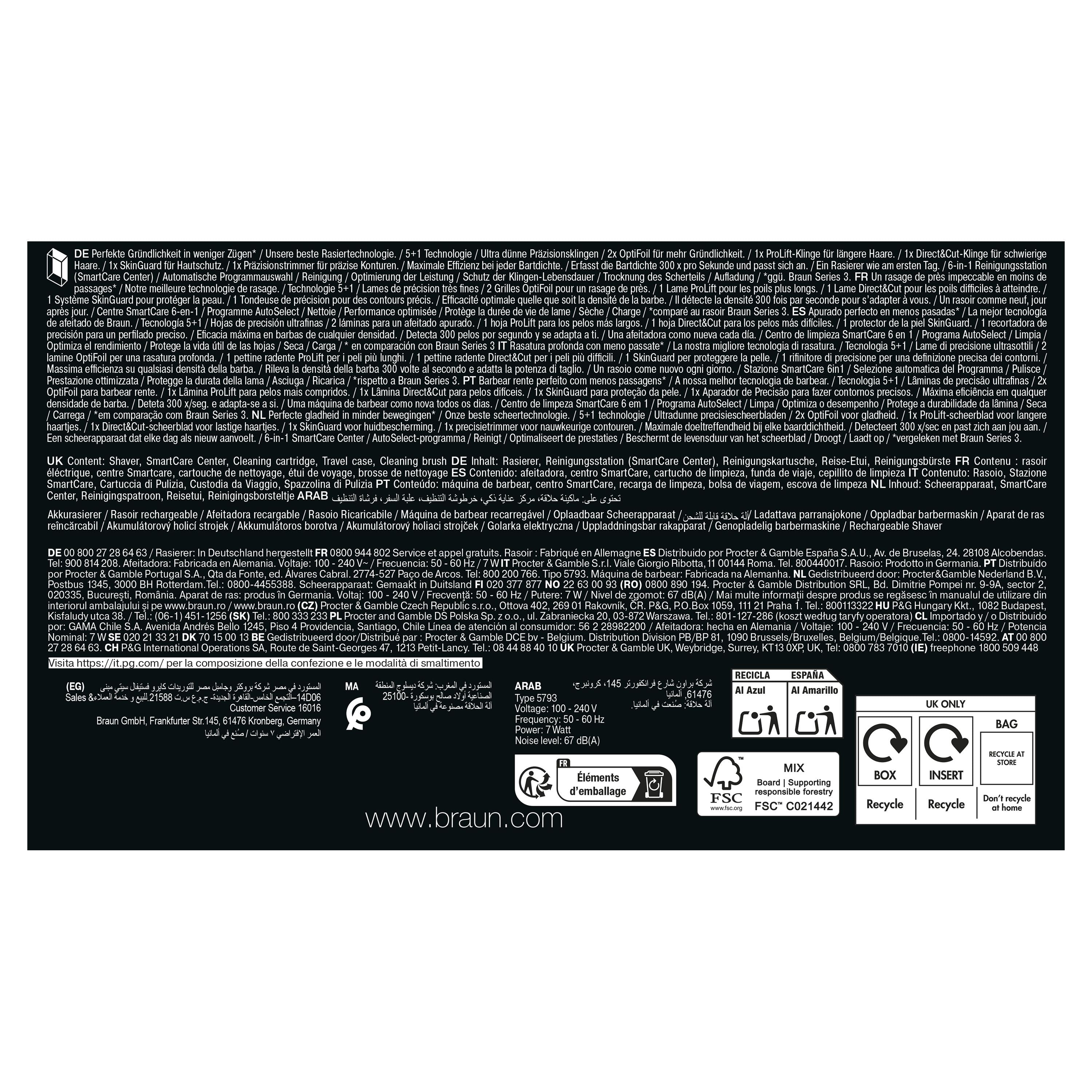 Braun Series 9 PRO+ Electric Shaver, Pro SensoAdapt, SmartCare Center, 9667CC, Silver