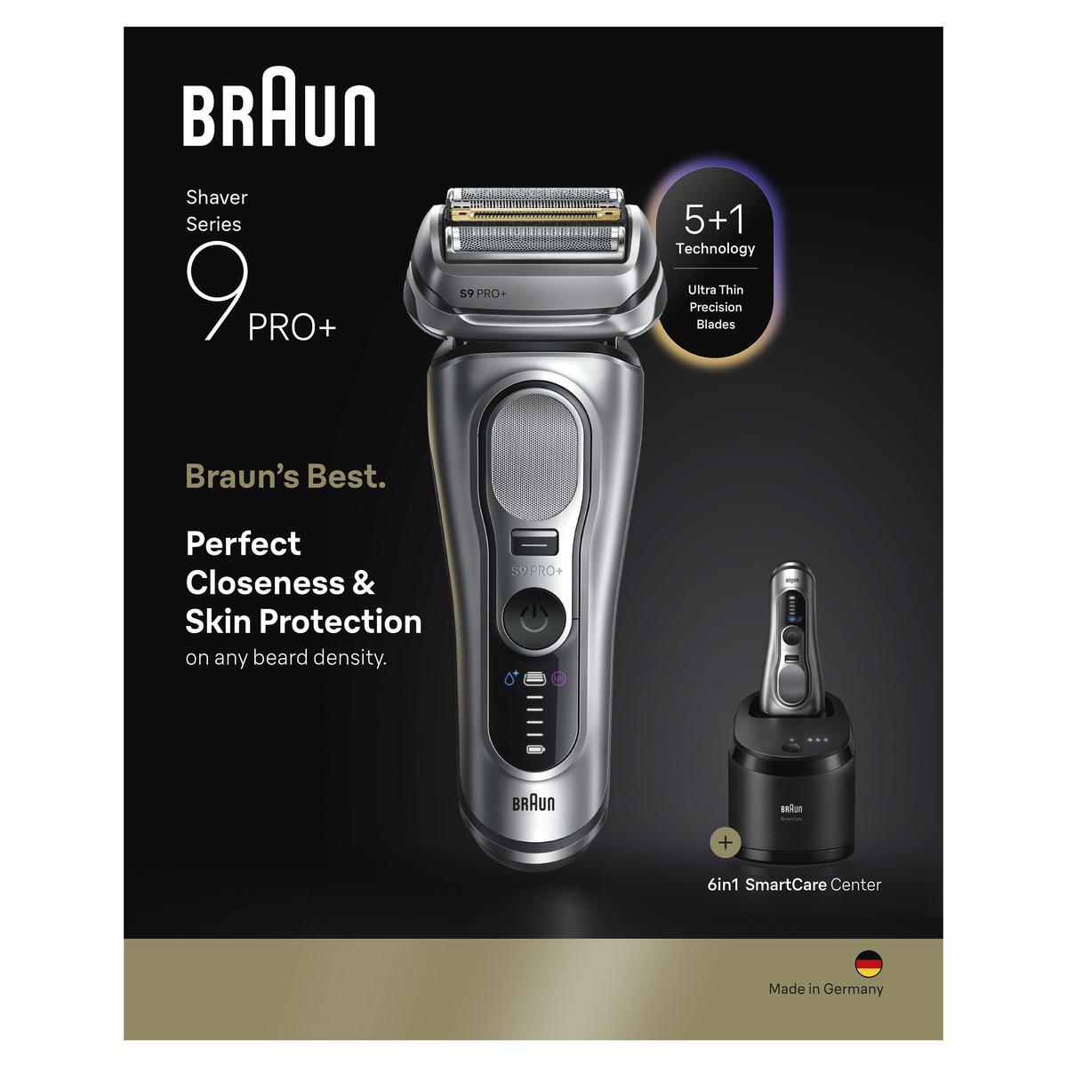 Braun Series 9 PRO+ Electric Shaver, Pro SensoAdapt, SmartCare Center, 9667CC, Silver