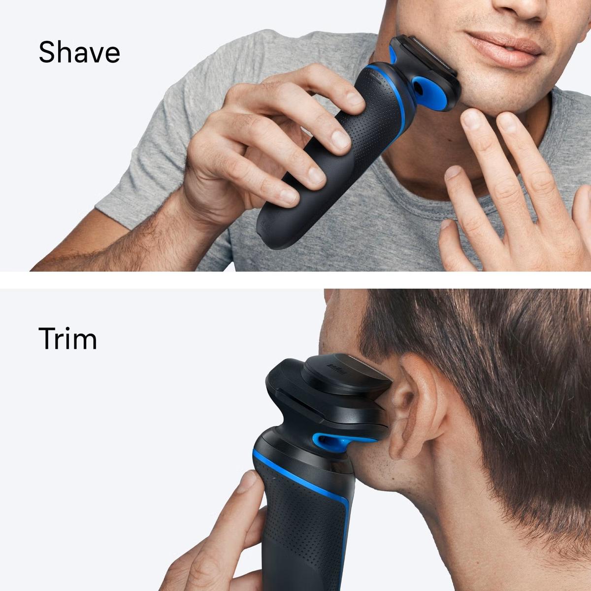 Braun Series 5 52‑B7200cc Electric Shaver for Men 4in1 SmartCare Center & 1 Attachment, Wet & Dry, Blue
