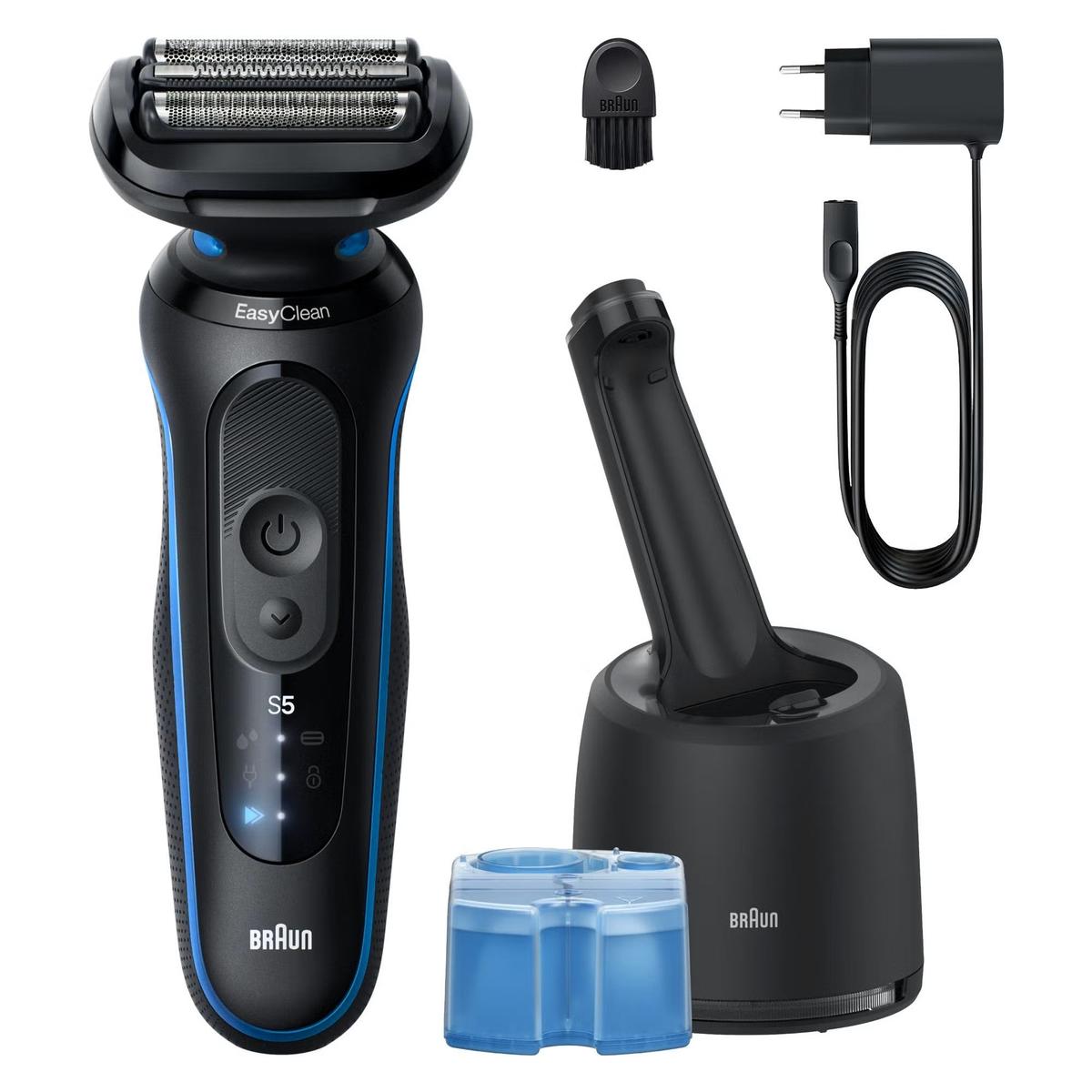 Braun Series 5 Electric Shaver 52-B7000cc with Cleaning System , Wet & Dry, Blue