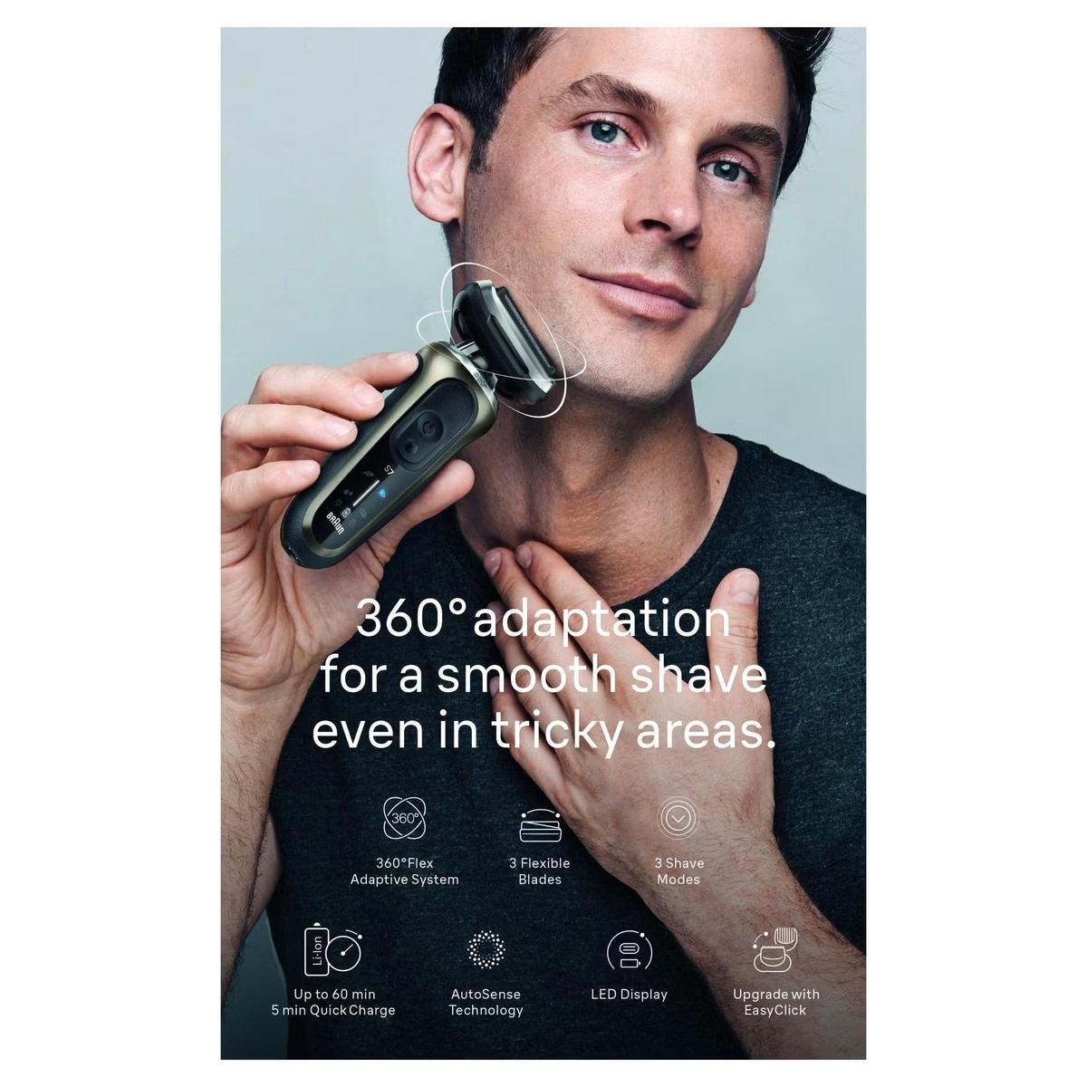Braun Series 5 52‑B7200cc Electric Shaver for Men 4in1 SmartCare Center & 1 Attachment, Wet & Dry, Blue