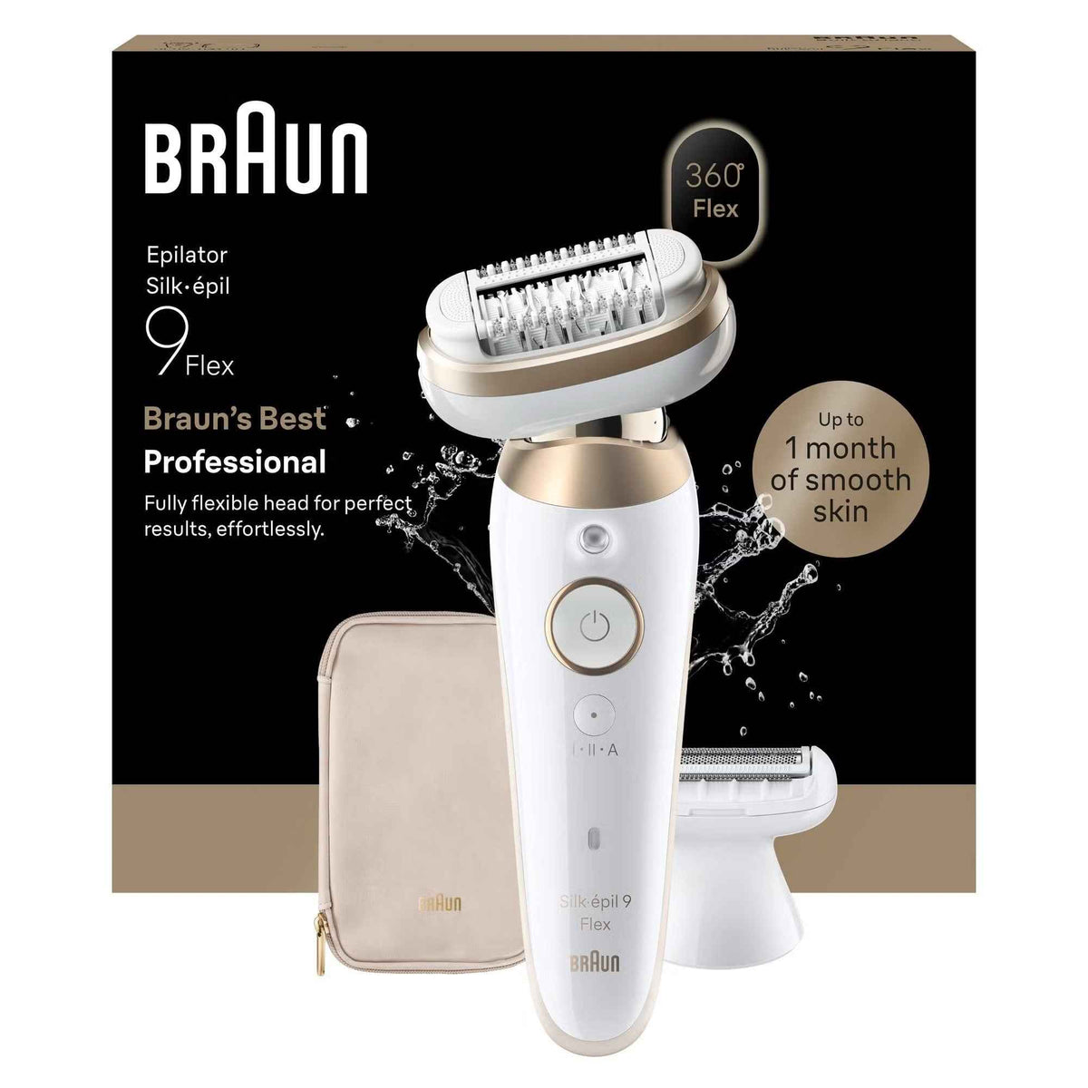 Braun Silk-épil Series 9 Flex 9-041 3D Epilator, White/Gold