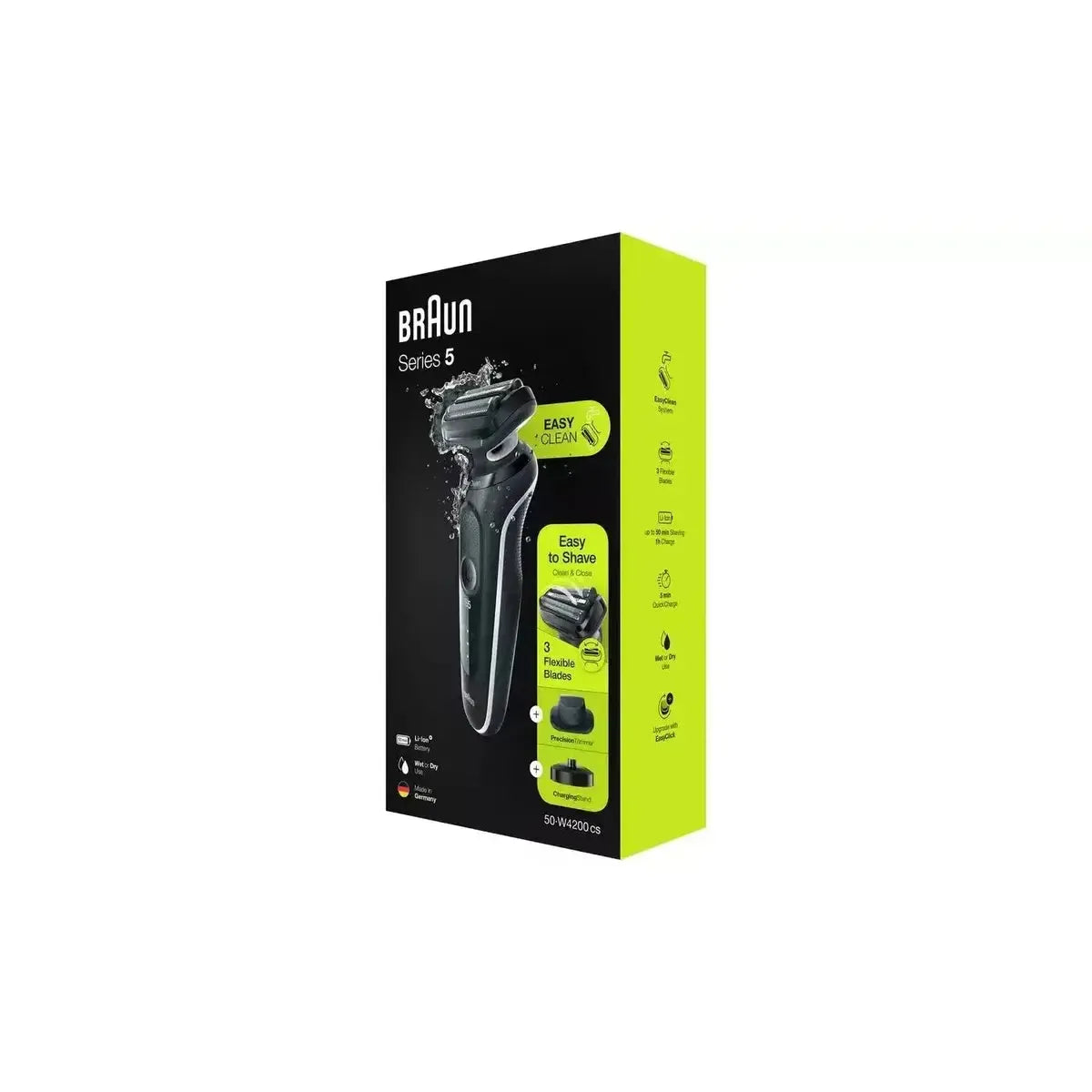 Braun Series 5 50-W4200 Wet and Dry Electric Shaver - Rechargeable - White - Healthxpress.ie