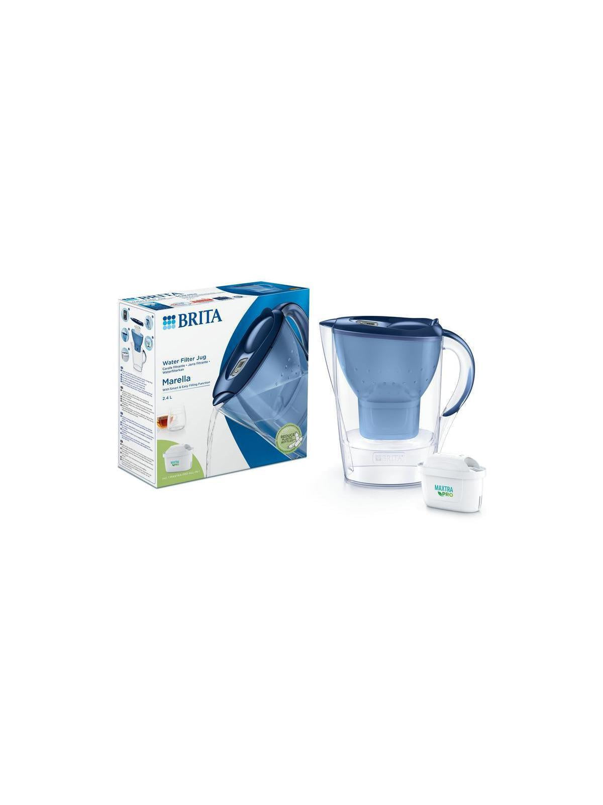 Brita Marella MAXTRA Pro Water Filter Jug - MicroFlow Technology - 2.4L, Blue
