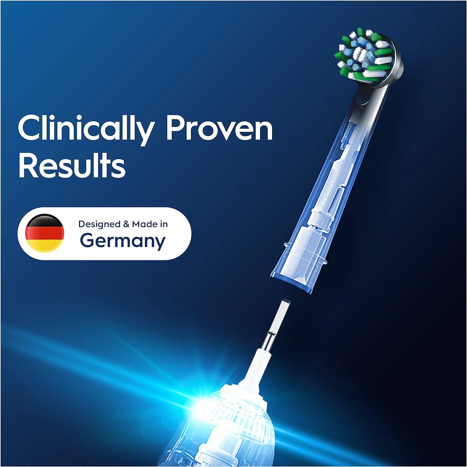 Oral-B Pro Cross Action 4pk Replacement Toothbrush Head, X-Shape and Angled Bristles for Deeper Plaque Removal, Pack of 4