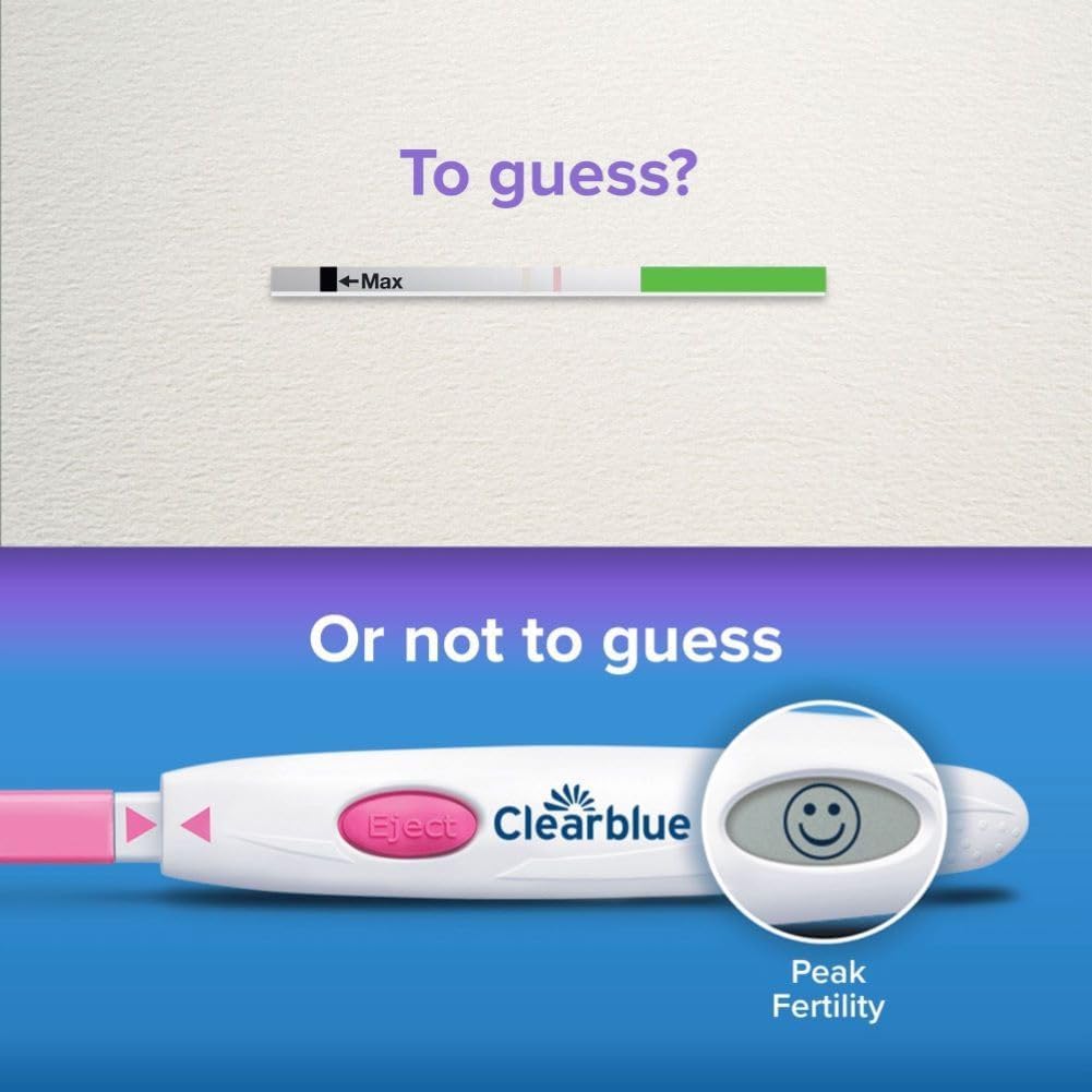 Clearblue Digital Ovulation Test Sticks 30 Pack - Over 99% Accurate - Find Your 2 Peak Days & Cycle Tracker App