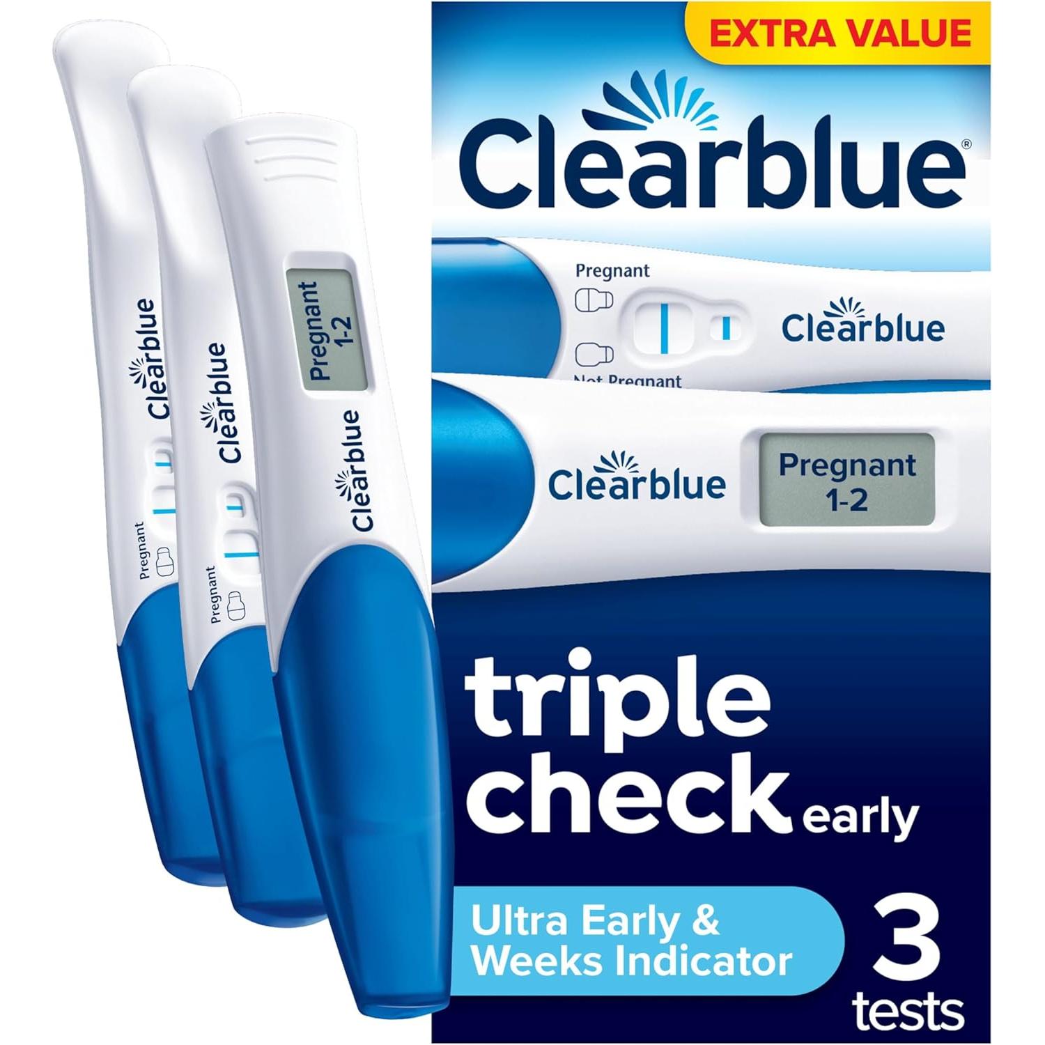 Clearblue Ultra Early Triple Check Pregnancy Test - Pack of 3 Tests
