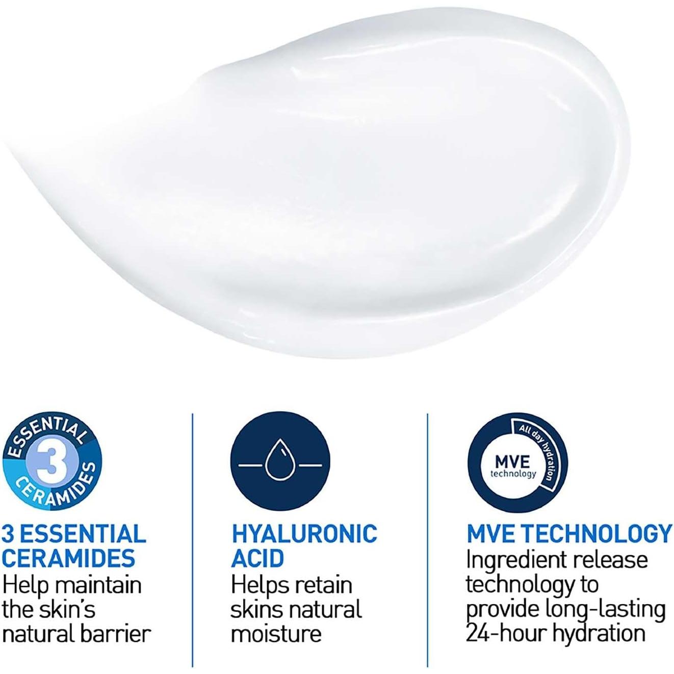 CeraVe Moisturising Cream Pot with 3 Essential Ceramides and Hyaluronic Acid for Dry to Very Dry Skin 340g, Dermatological Skincare, Fragrance-Free, Non-Comedogenic